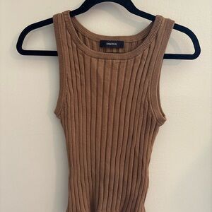 DokoToo Ribbed Tank Top in Brown